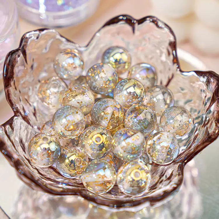 Gradient Color Gold Foil Glass Beads Picture color-05 by Acrijoy