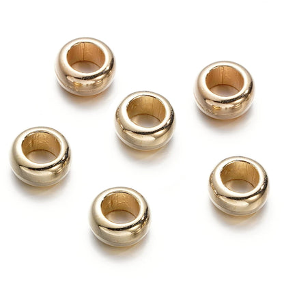 Large Hole Pearlescent Acrylic Spacer Beads 18 Golden 50 by Acrijoy