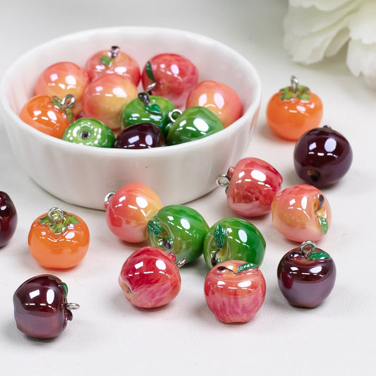3D Moonlight Metallic Resin Apple Charms Rndm Mix Clr-01 10 by Acrijoy