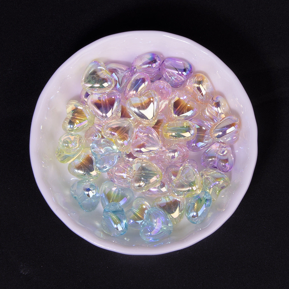 Moonlight Clear Acrylic Heart Beads