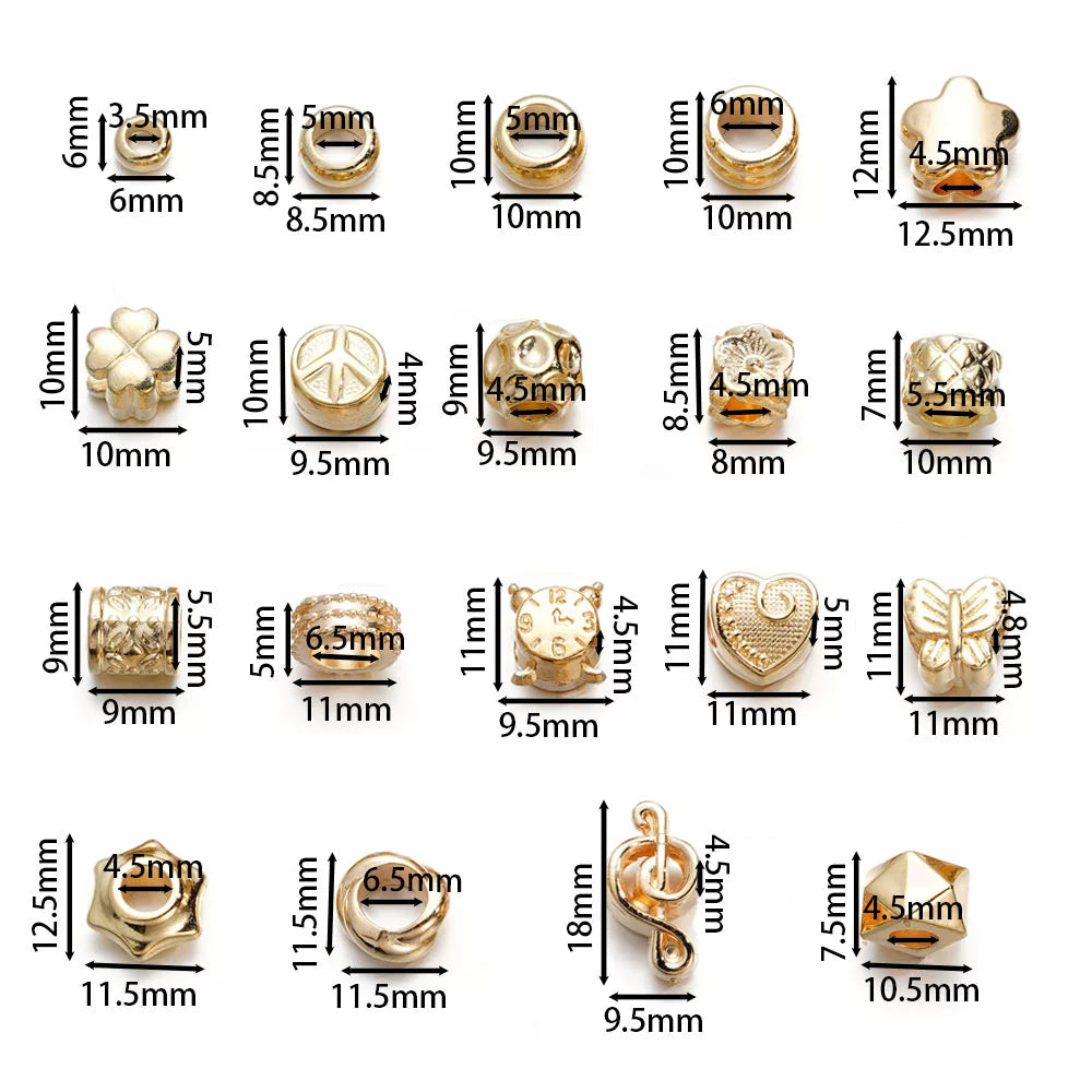 Large Hole Pearlescent Acrylic Spacer Beads by Acrijoy