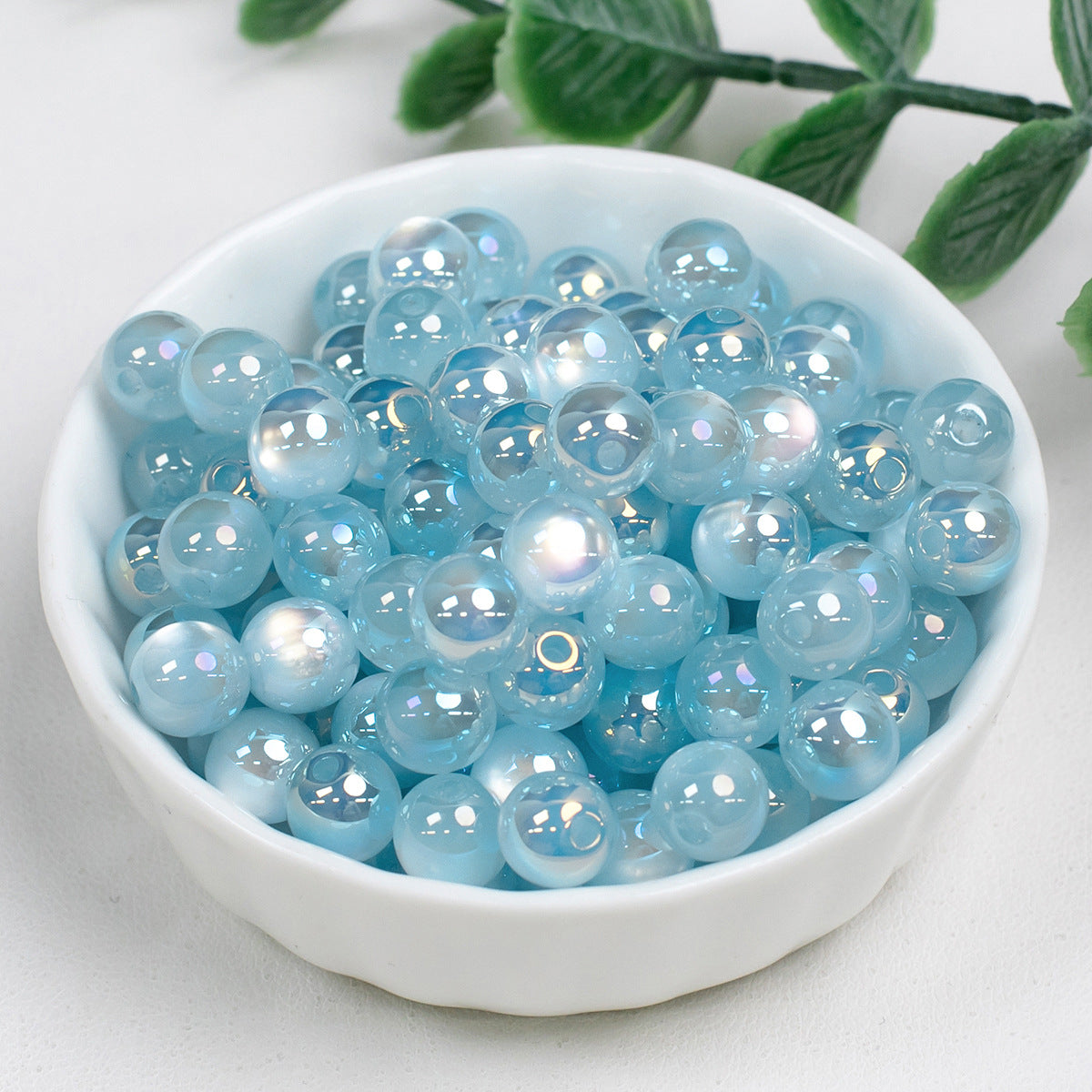 High Gloss Electroplated Moonlight Cat Eye Round Beads Picture color-08 8mm by Acrijoy