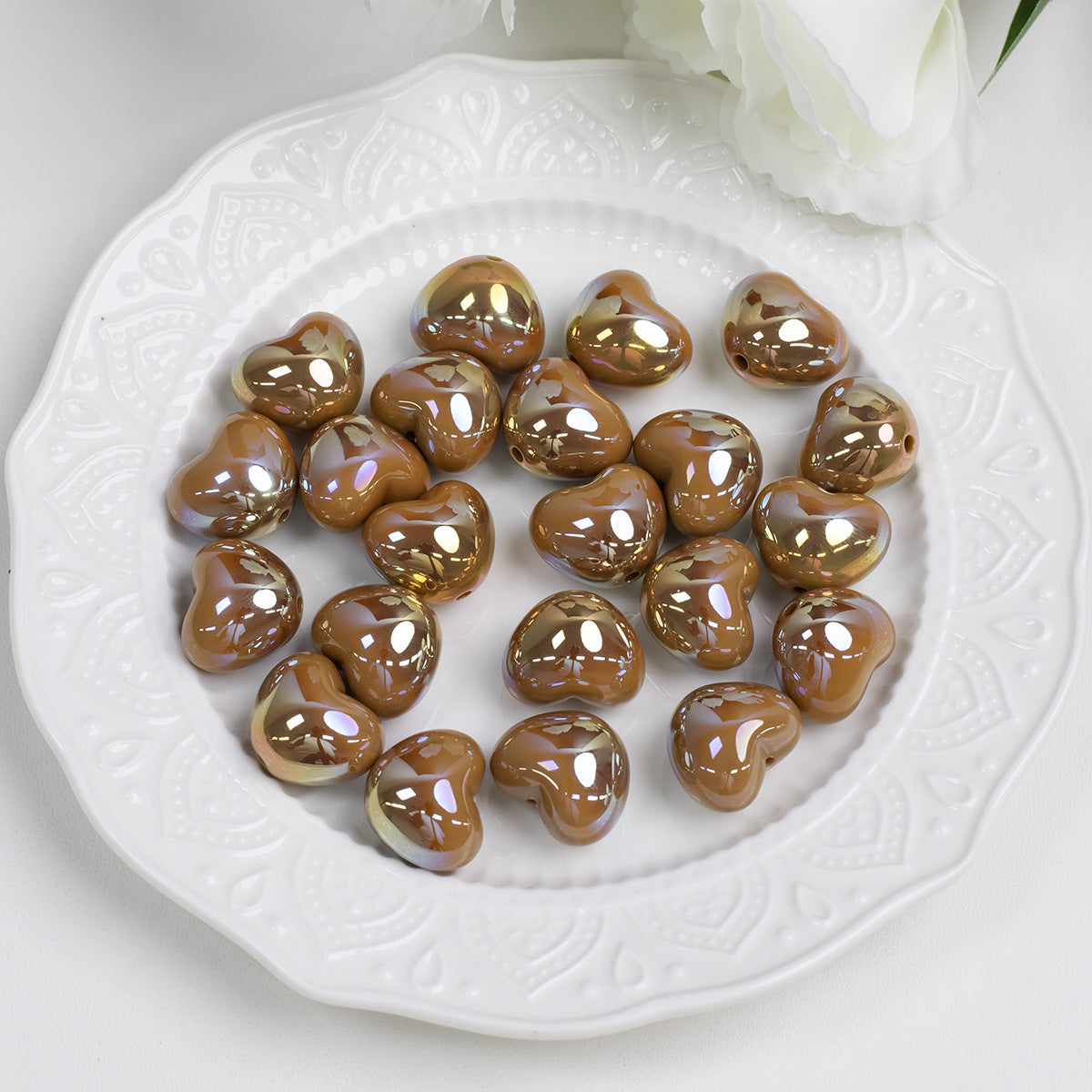 Cool Tone Heart Acrylic Beads