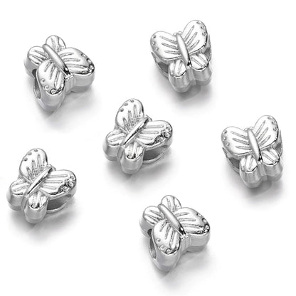 Large Hole Pearlescent Acrylic Spacer Beads 27 Silver 50 by Acrijoy