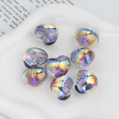 Chubby Heart Moonlight Electroplated Beads