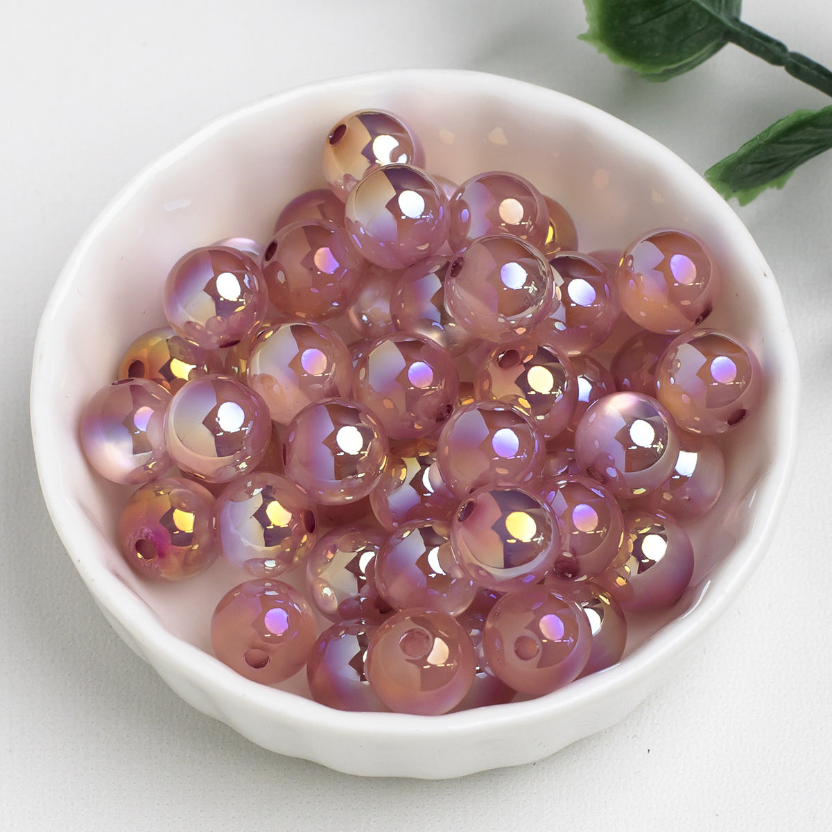 Moonlight Cat Eye Glass Beads Round Loose Picture color-06 10mm by Acrijoy