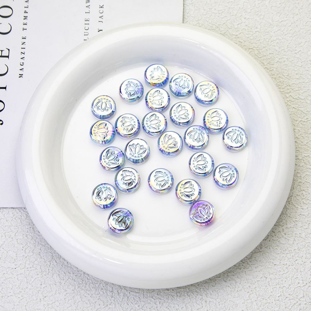 Moonlight Blue Electroplated Acrylic Beads