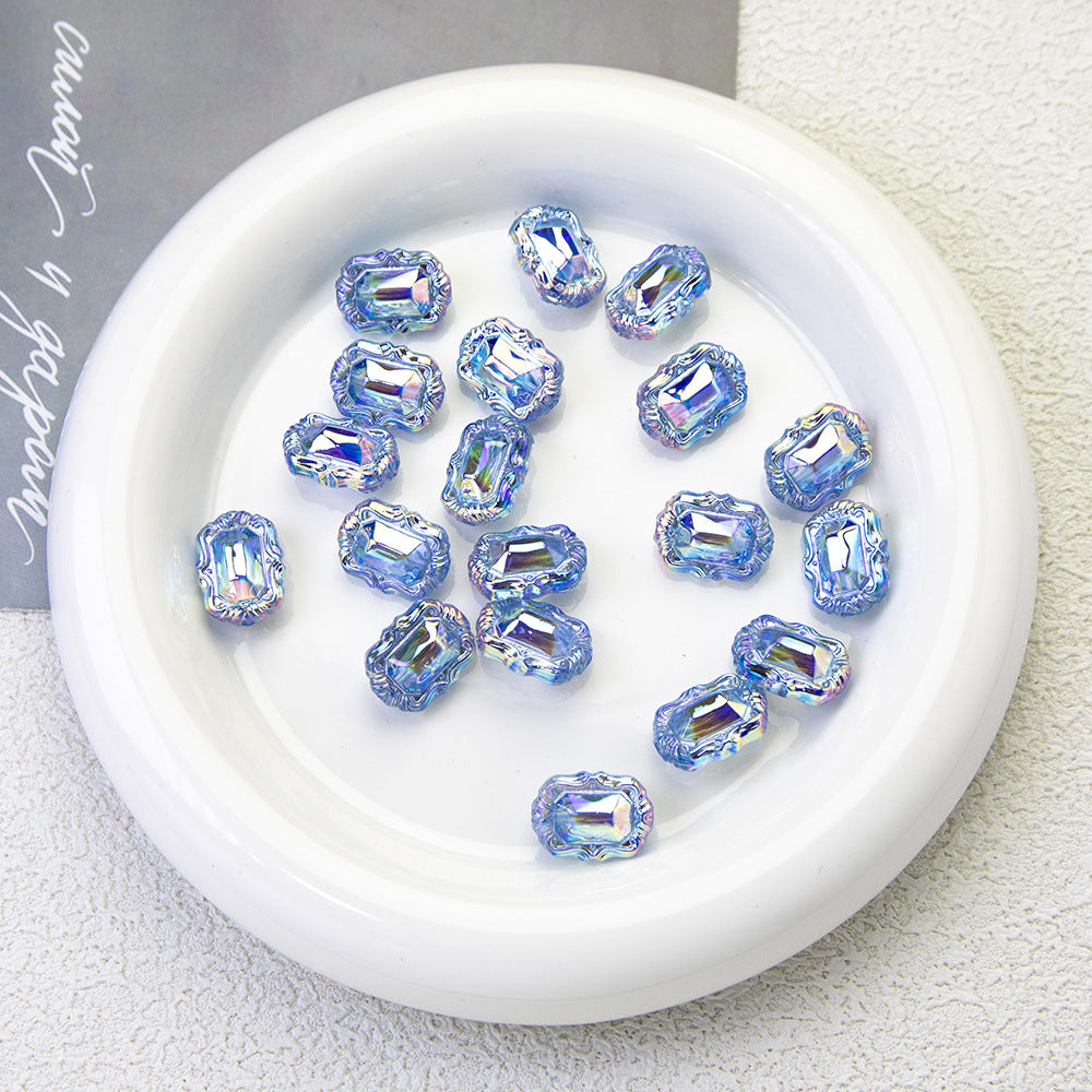 Moonlight Blue Electroplated Acrylic Beads