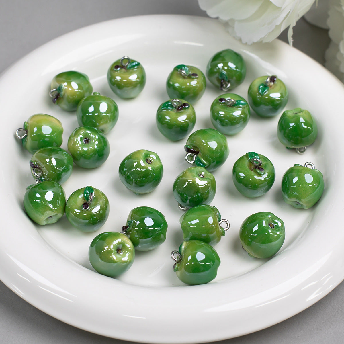 3D Moonlight Metallic Resin Apple Charms Picture color-04 10 by Acrijoy