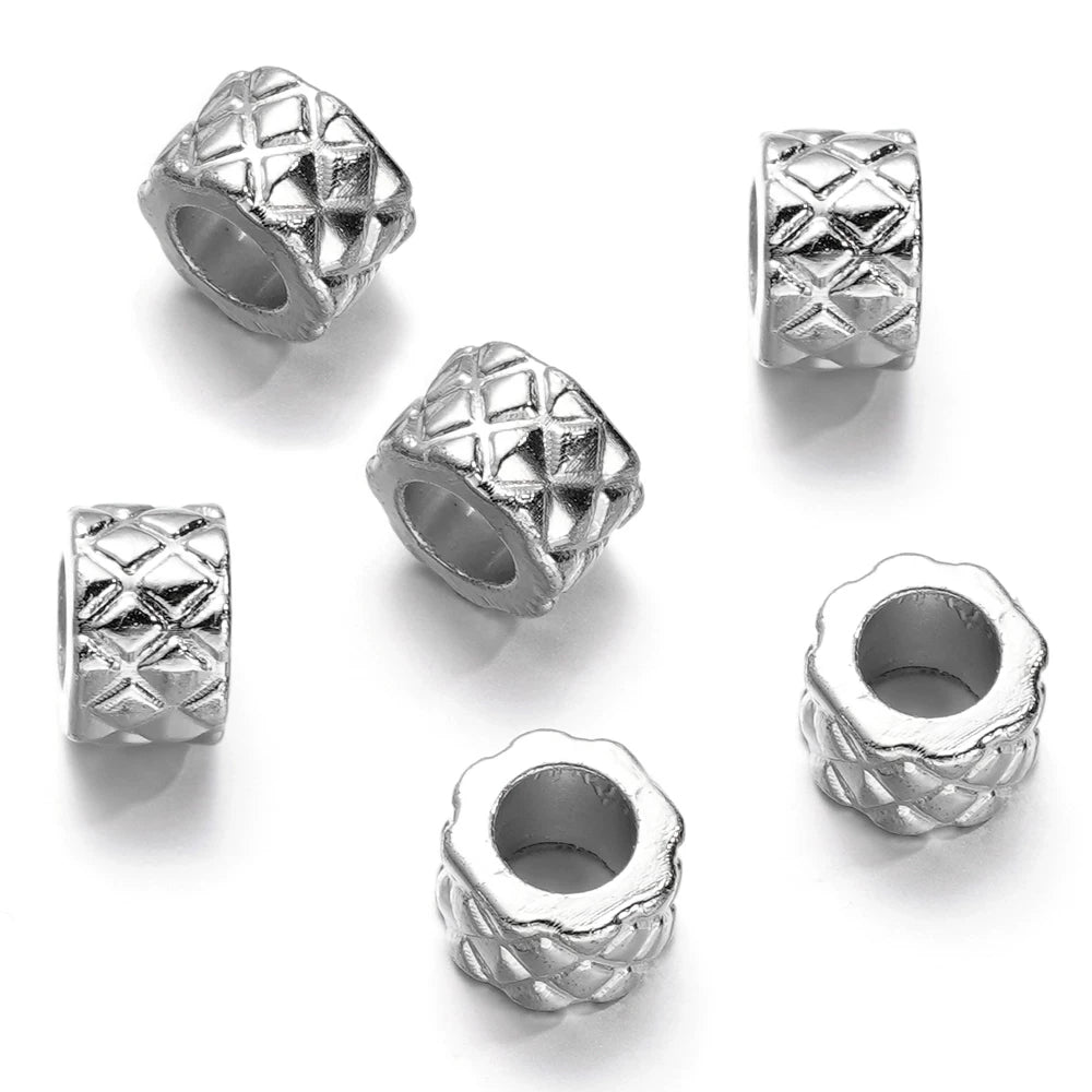 Large Hole Pearlescent Acrylic Spacer Beads 20 Silver 50 by Acrijoy