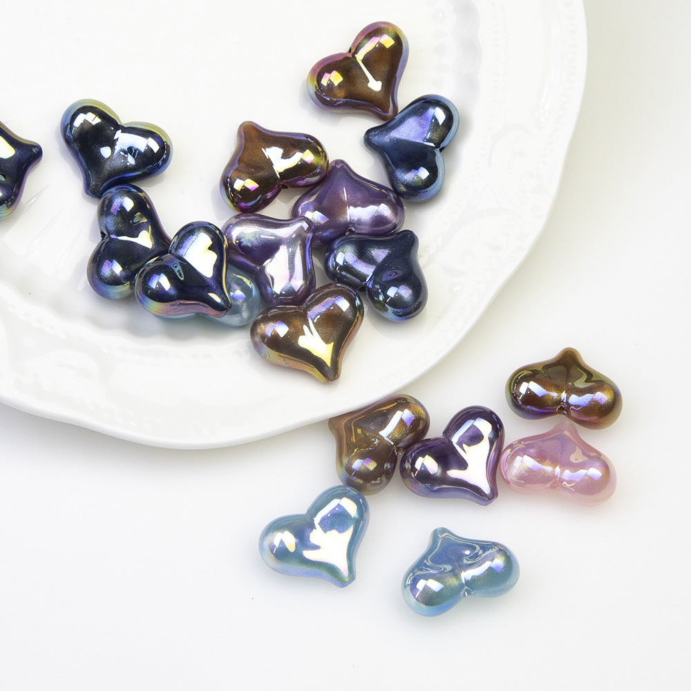 Moonlight Peach Heart Beads