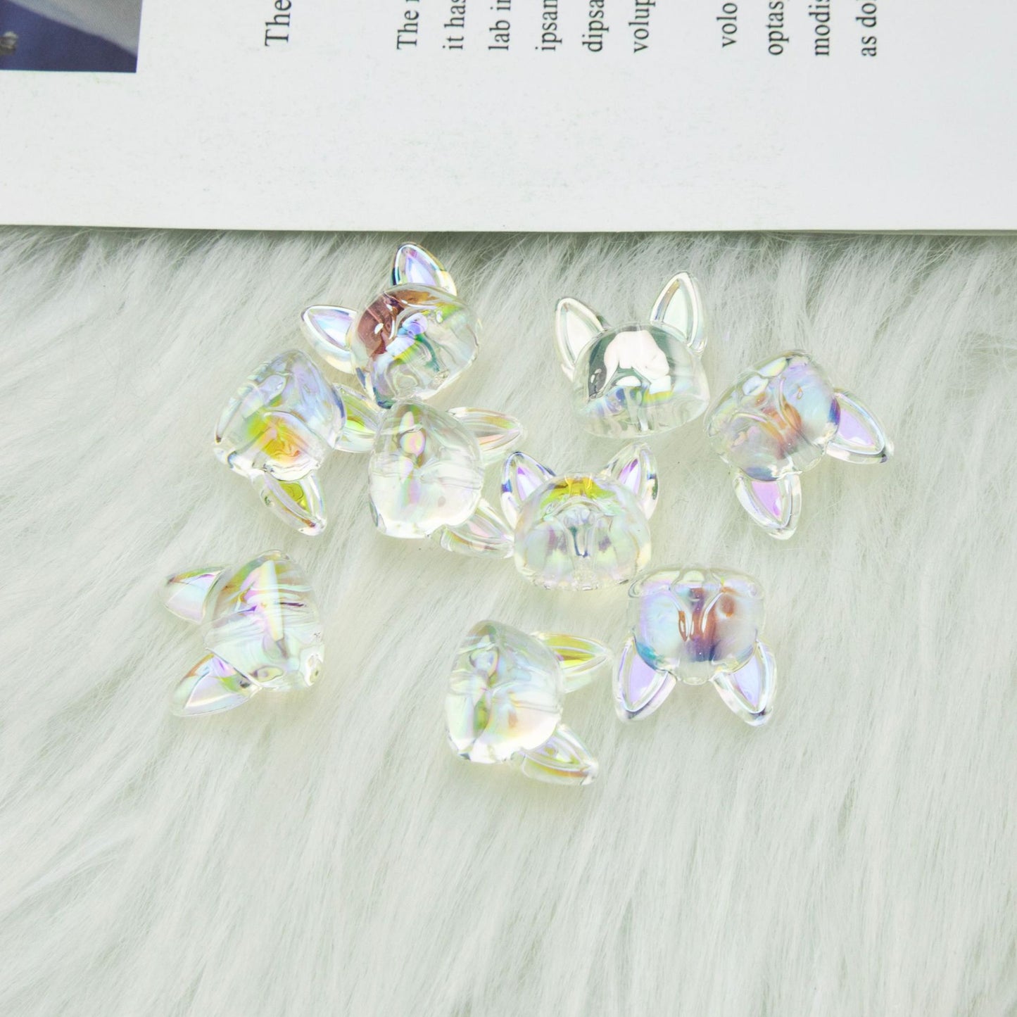 Transparent Acrylic Corgi Beads