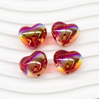 Chubby Heart Moonlight Electroplated Beads