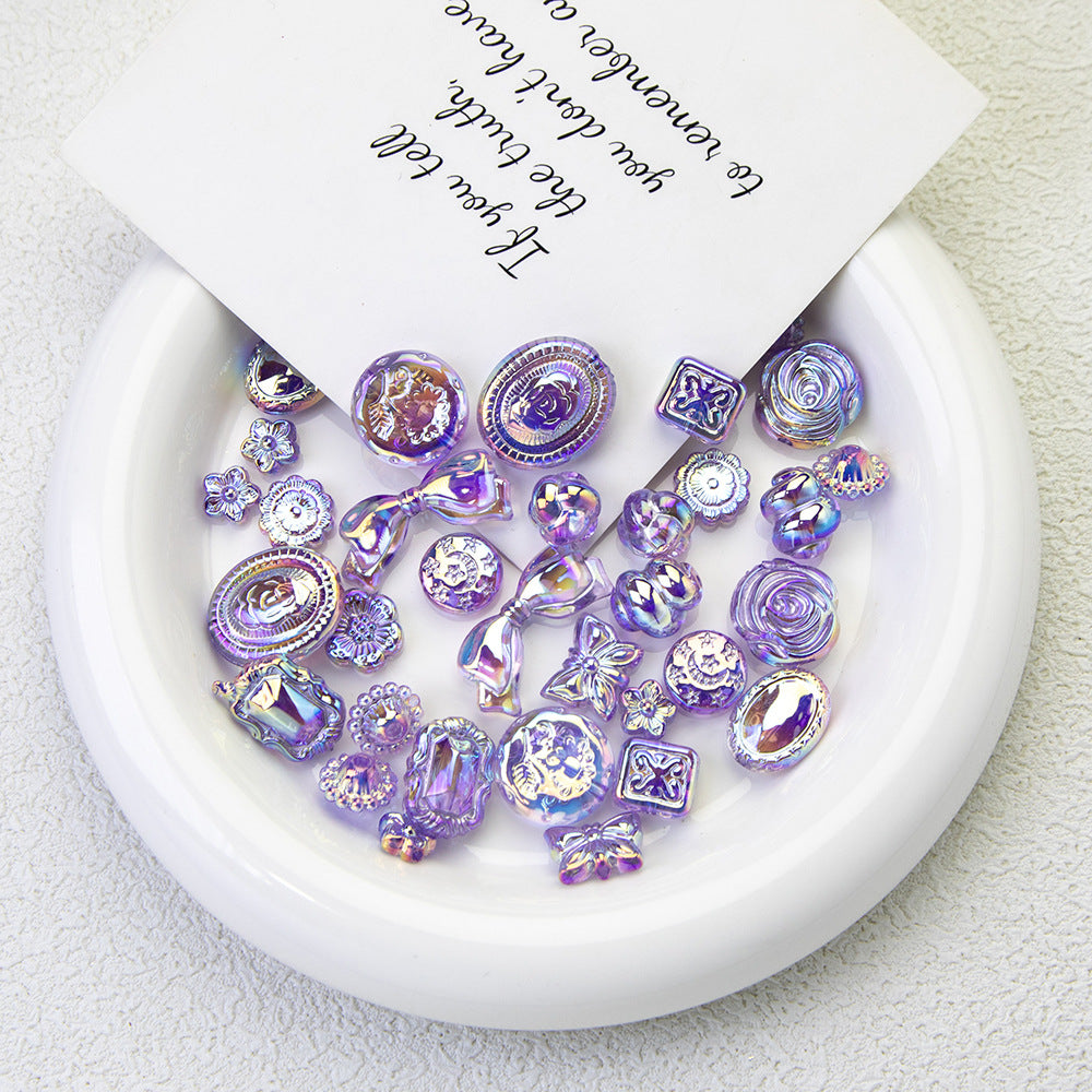 Lavender Moonlight Electroplated Acrylic Beads