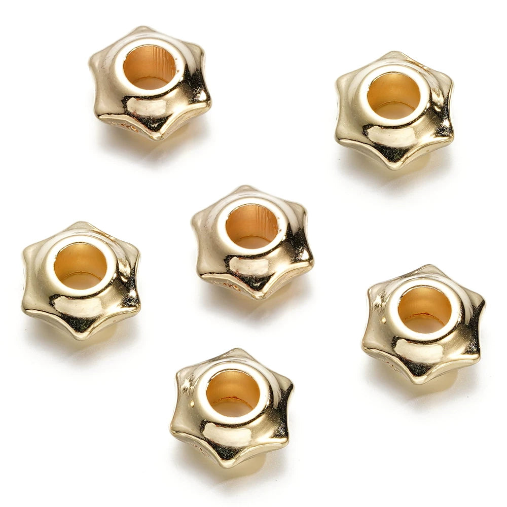 Large Hole Pearlescent Acrylic Spacer Beads 06 Golden 50 by Acrijoy