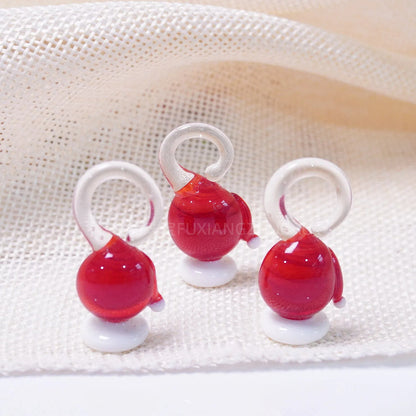 Festive Christmas Tree and Wreath Glass Beads Red Christmas hat by Acrijoy