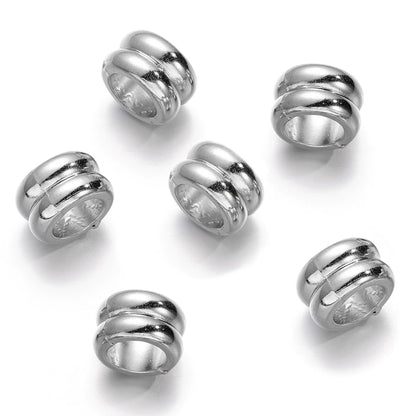 Large Hole Pearlescent Acrylic Spacer Beads 22 Silver 50 by Acrijoy
