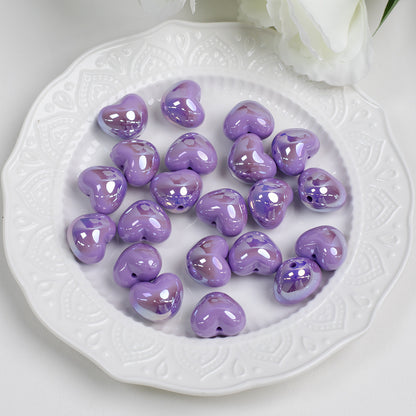 Cool Tone Heart Acrylic Beads
