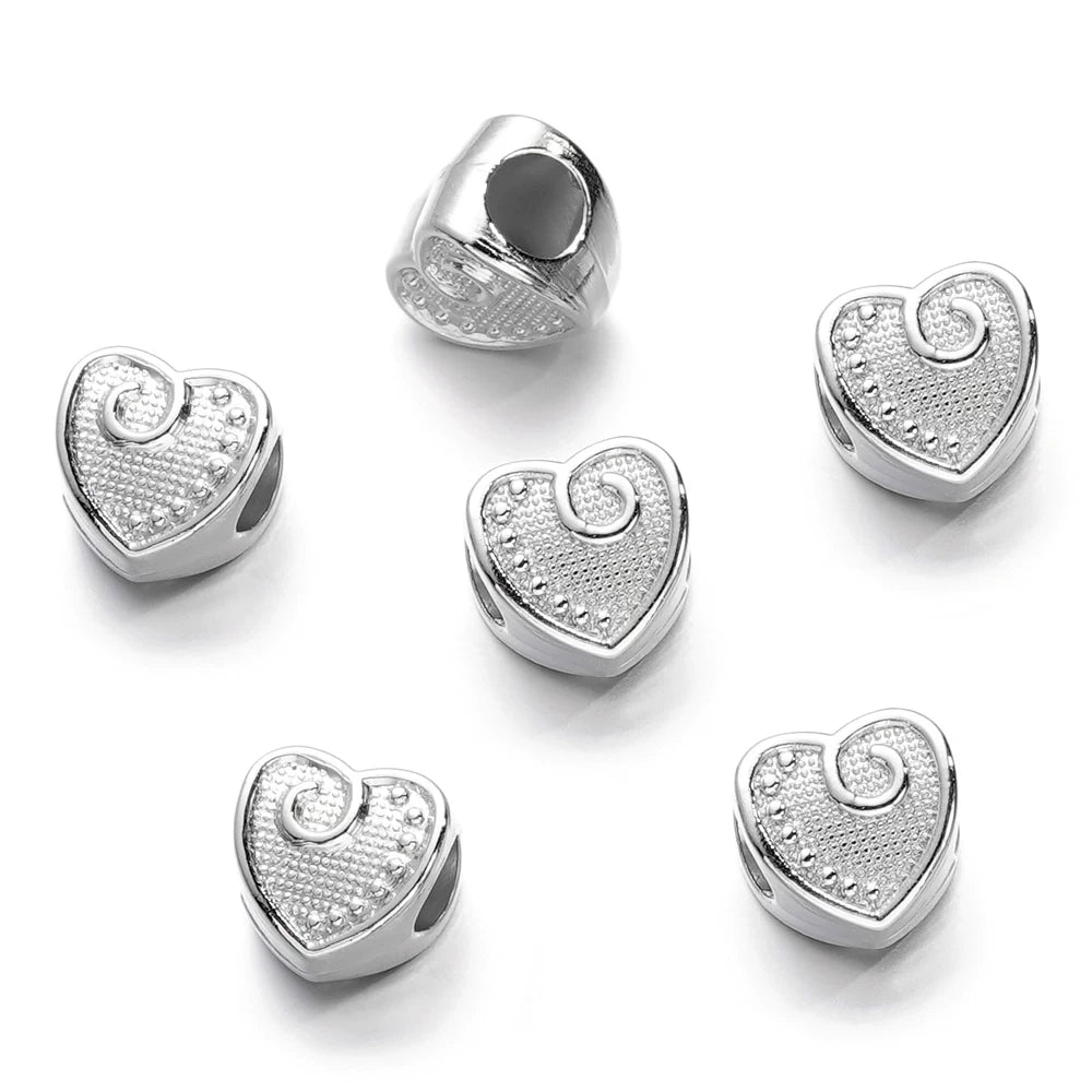 Large Hole Pearlescent Acrylic Spacer Beads 35 Silver 50 by Acrijoy