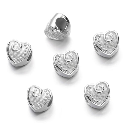 Large Hole Pearlescent Acrylic Spacer Beads 35 Silver 50 by Acrijoy