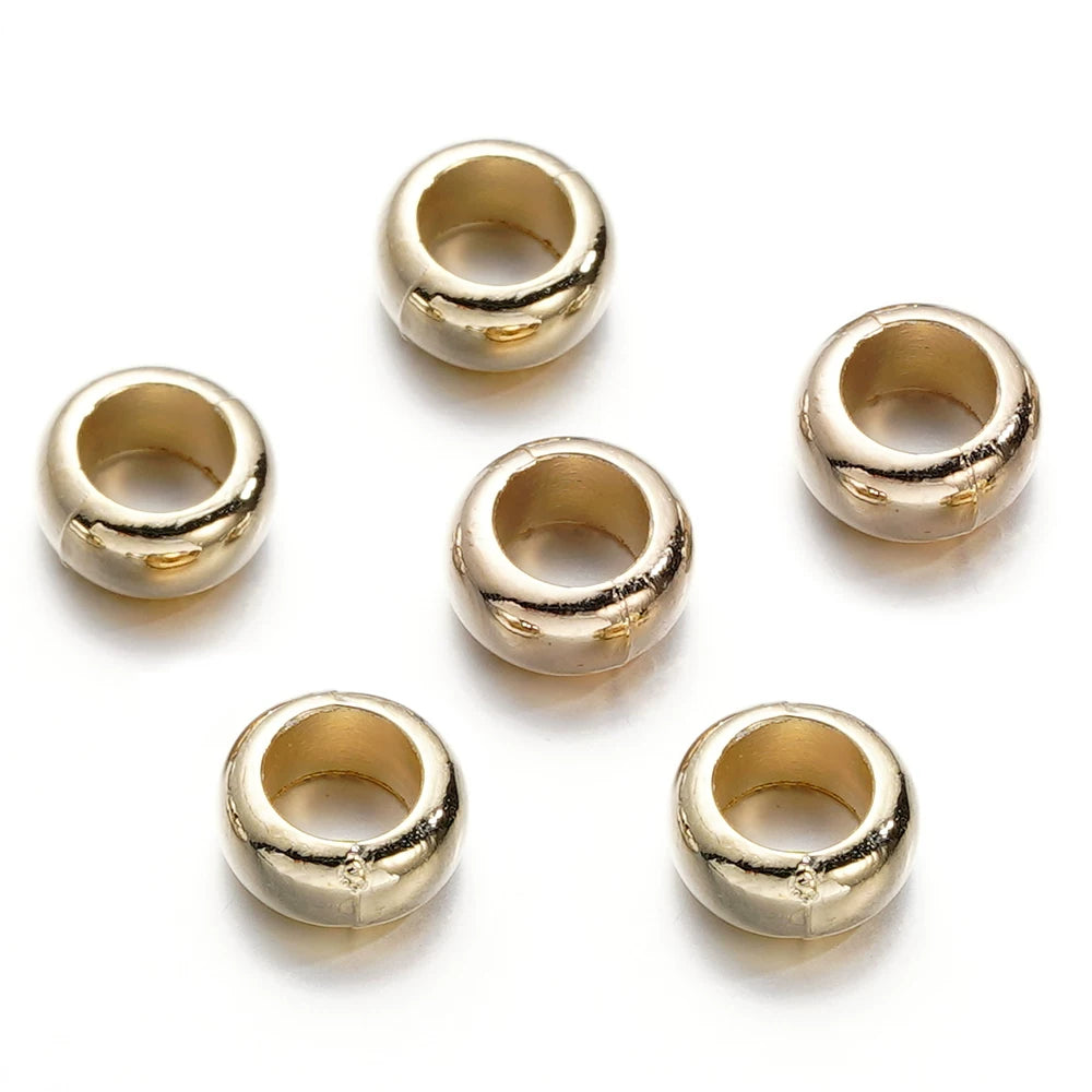 Large Hole Pearlescent Acrylic Spacer Beads 19 Golden 50 by Acrijoy