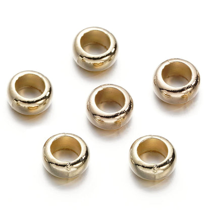 Large Hole Pearlescent Acrylic Spacer Beads 19 Golden 50 by Acrijoy
