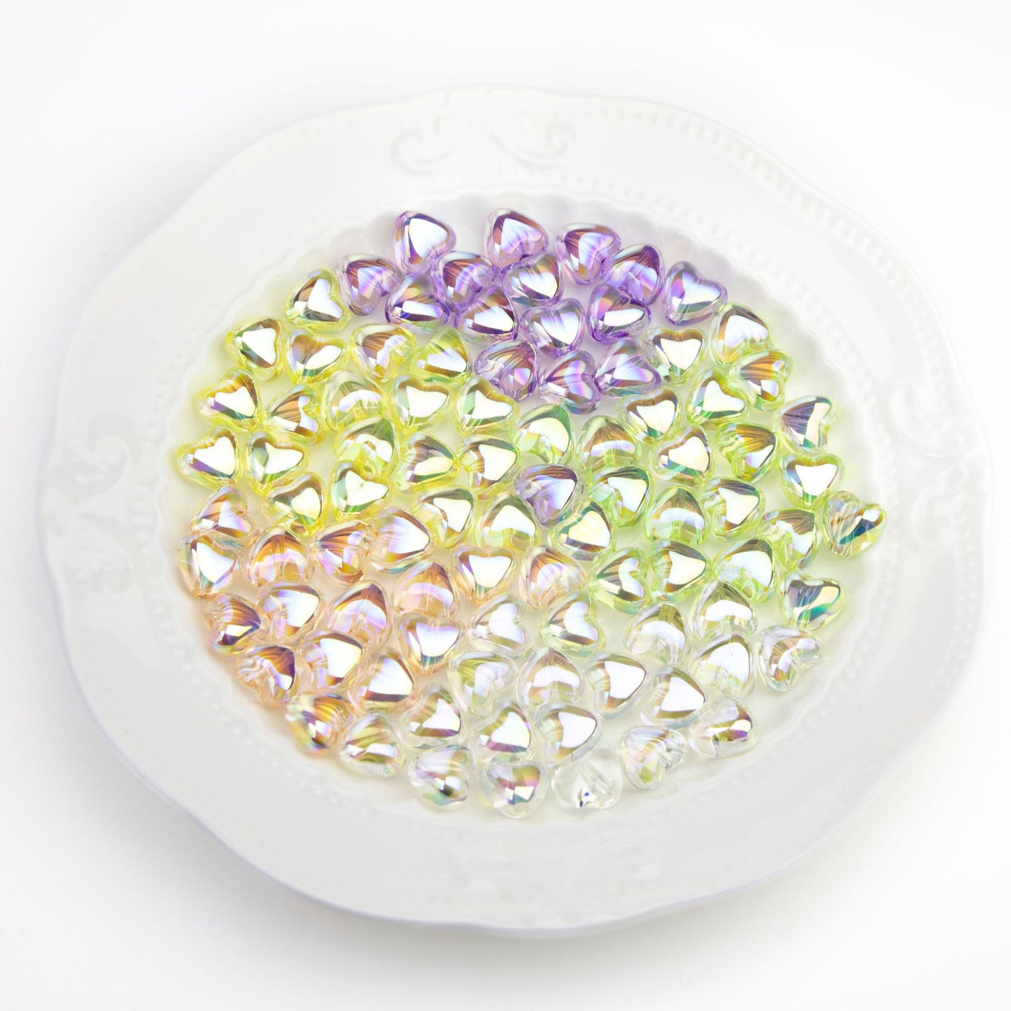 Moonlight Clear Acrylic Heart Beads