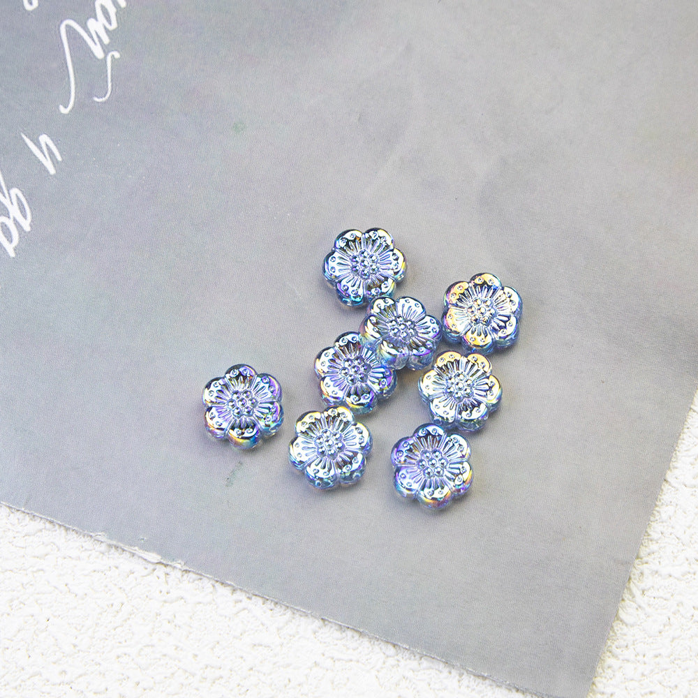 Moonlight Blue Electroplated Acrylic Beads