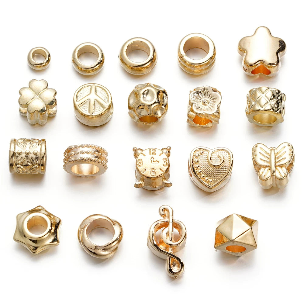 Large Hole Pearlescent Acrylic Spacer Beads by Acrijoy