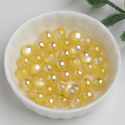 High Gloss Electroplated Moonlight Cat Eye Round Beads Picture color-25 8mm by Acrijoy