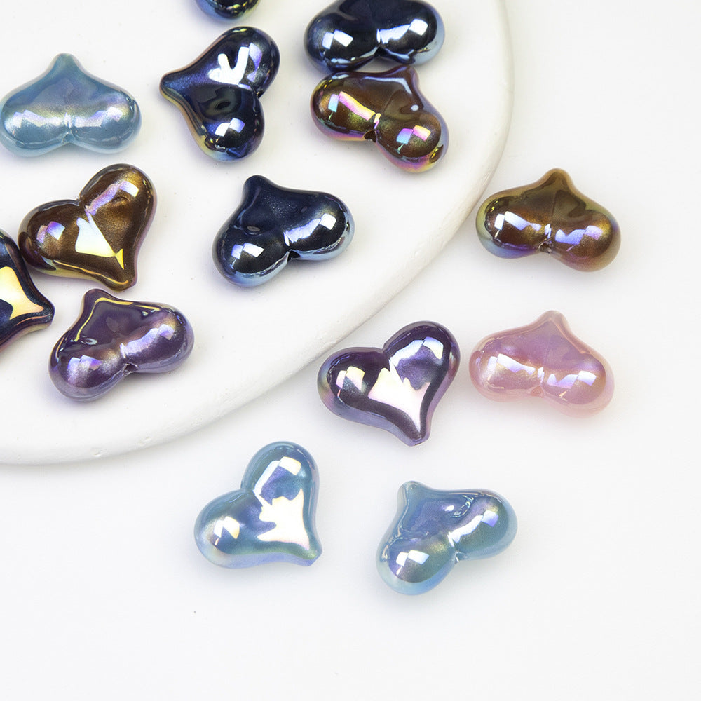 Moonlight Peach Heart Beads