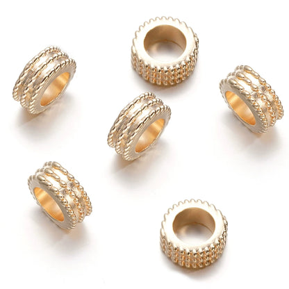 Large Hole Pearlescent Acrylic Spacer Beads 07 Golden 50 by Acrijoy