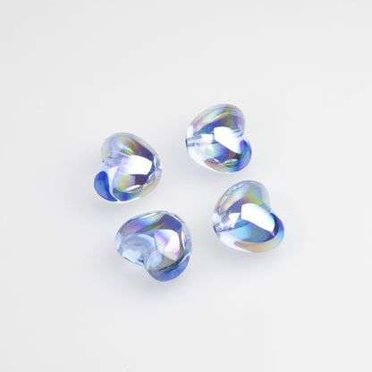 Chubby Heart Moonlight Electroplated Beads