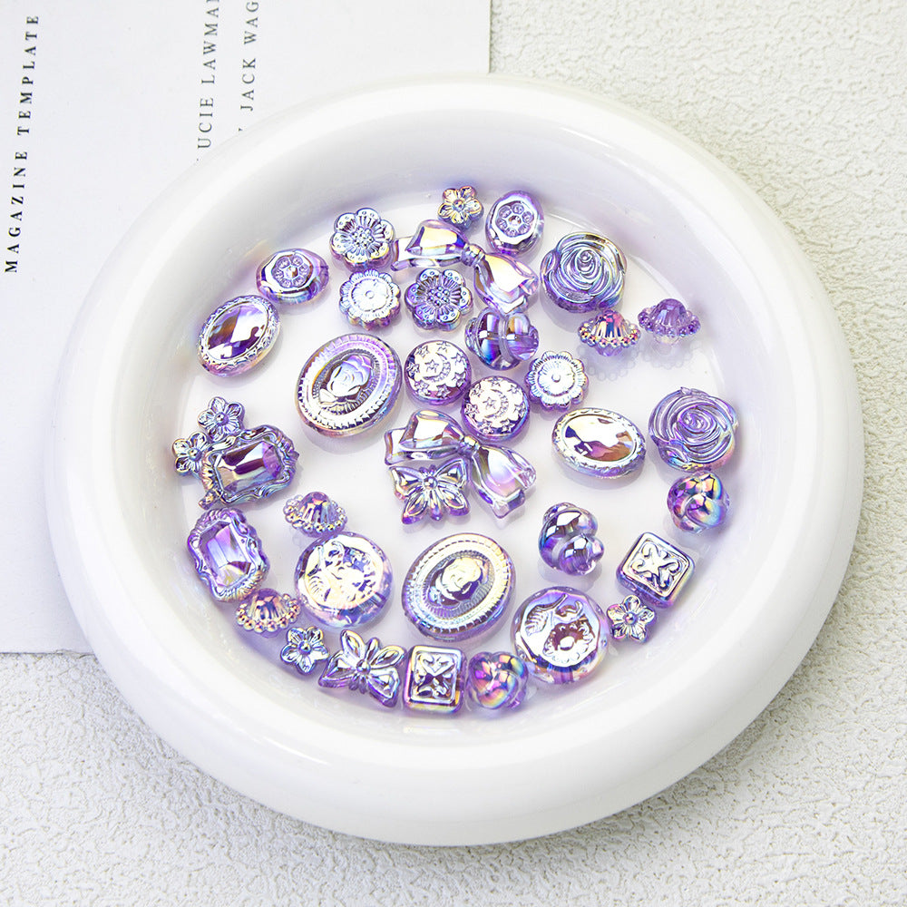 Lavender Moonlight Electroplated Acrylic Beads
