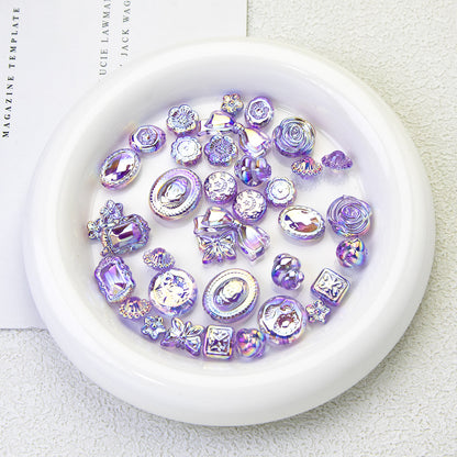 Lavender Moonlight Electroplated Acrylic Beads