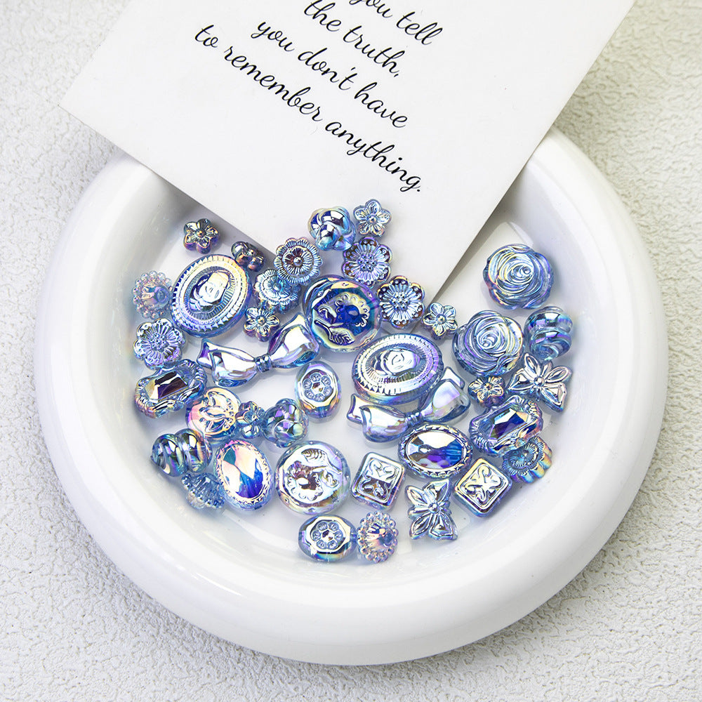 Moonlight Blue Electroplated Acrylic Beads