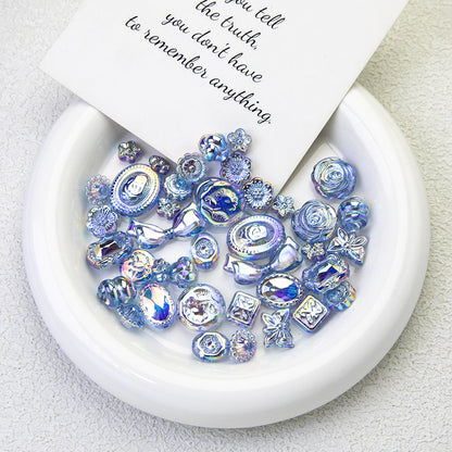 Moonlight Blue Electroplated Acrylic Beads