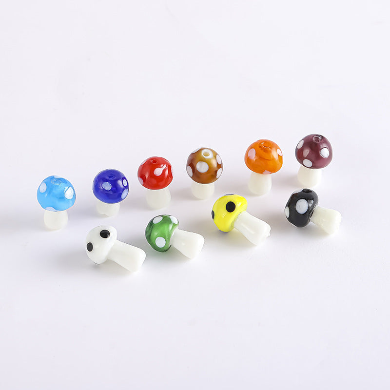 Colorful Mushroom Lampwork Glass Beads by Acrijoy