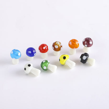 Colorful Mushroom Lampwork Glass Beads by Acrijoy