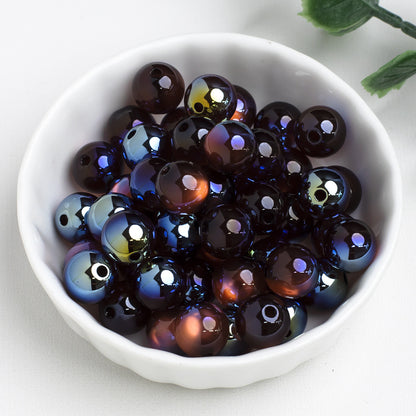 Moonlight Cat Eye Glass Beads Round Loose Picture color-11 10mm by Acrijoy