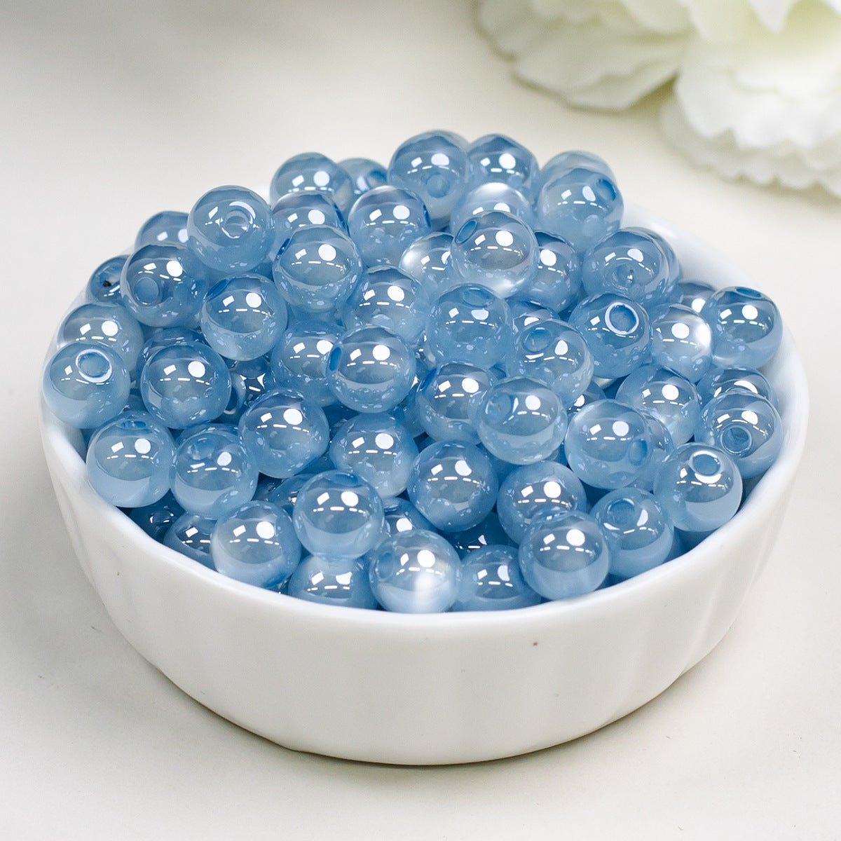 High Gloss Electroplated Moonlight Cat Eye Round Beads Picture color-09 8mm by Acrijoy