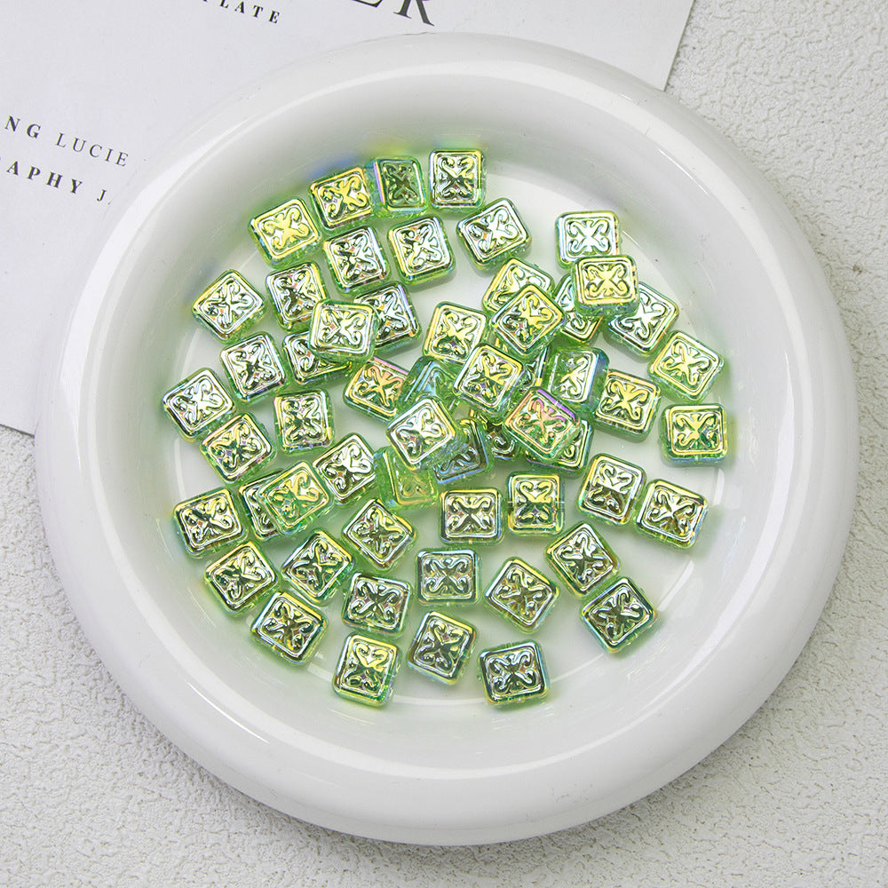 Moonlight Silver Electroplated Acrylic Beads