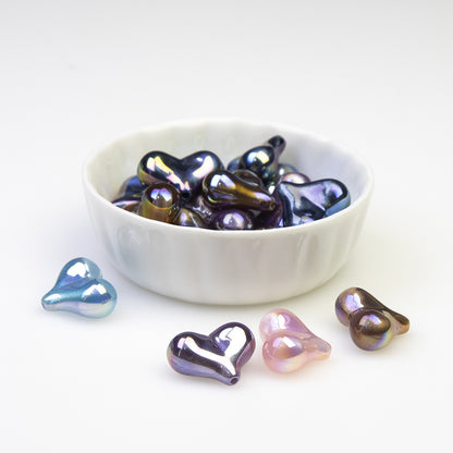 Moonlight Peach Heart Beads