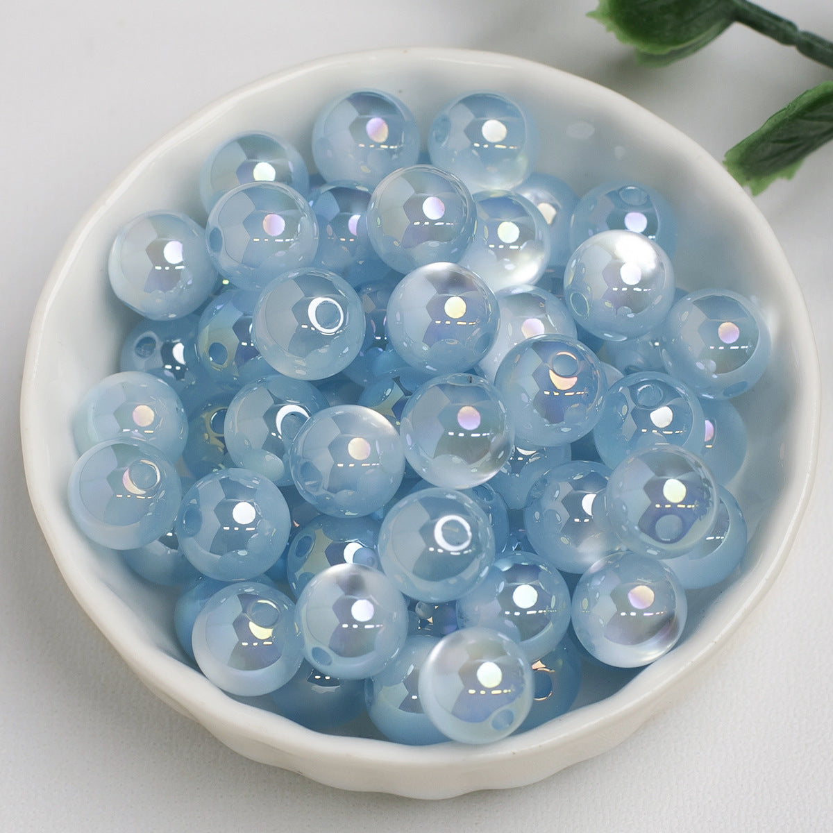 Moonlight Cat Eye Glass Beads Round Loose Picture color-20 10mm by Acrijoy