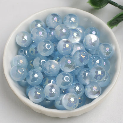 Moonlight Cat Eye Glass Beads Round Loose Picture color-20 10mm by Acrijoy