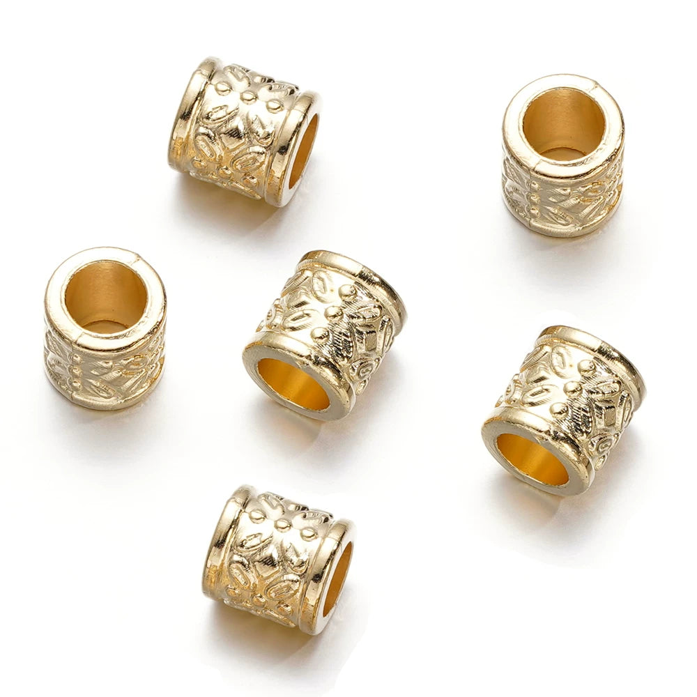 Large Hole Pearlescent Acrylic Spacer Beads 13 Golden 50 by Acrijoy