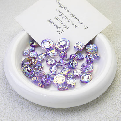 Lavender Moonlight Electroplated Acrylic Beads