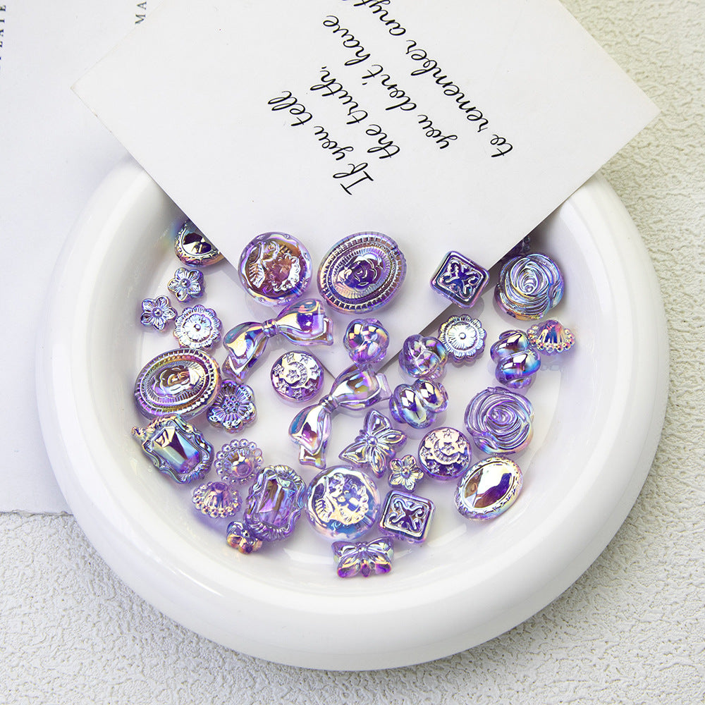 Lavender Moonlight Electroplated Acrylic Beads