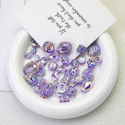 Lavender Moonlight Electroplated Acrylic Beads