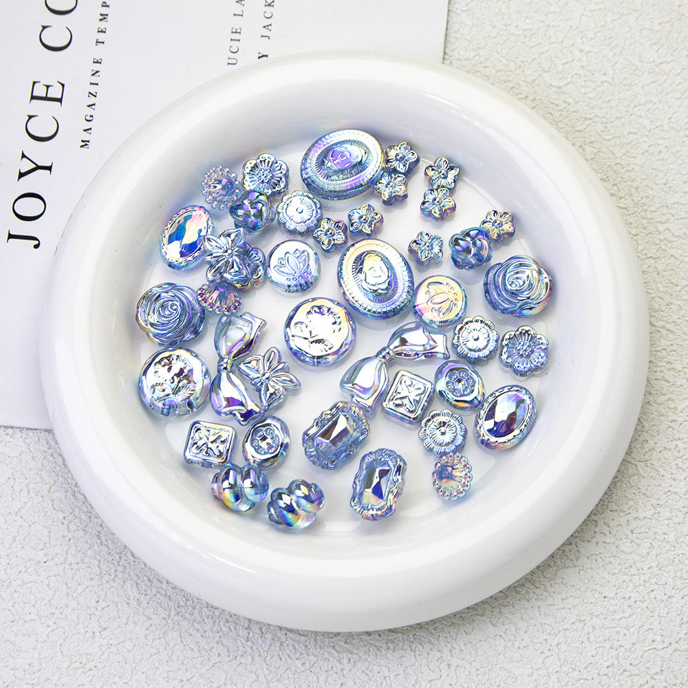 Moonlight Blue Electroplated Acrylic Beads